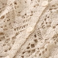 thumbnail image 6 of Women's V Neck Button Down Crochet Cardigan Sweater for Spring and Autumn Long Sleeve Hollowed Out Knit Floral Crop Top, 6 of 8