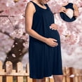 thumbnail image 2 of Robe pour Femmes, Robe d'Allaitement à Manches Courtes et Col Rond pour l'Accouchement, Rayonne Spandex Respirante, Nuisette Trapèze, 2 of 7