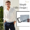 thumbnail image 5 of Men Canvas Double Ring Belt Plus Size Men Cloth Casual Belt for Jeans Pants, 5 of 7