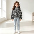 thumbnail image 2 of Mnyotv Girls Plush Jackets Zebra Printed Long Sleeve Warm Cardigan Coats Little Girls Puff Jacket Size 8-9 Years, 2 of 6