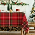 thumbnail image 3 of Christmas Tablecloth 60×84 Inch Rectangular, Buffalo Plaid Red Washable Table Cover for Party Picnic Dinner Decor, 3 of 6
