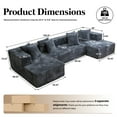 thumbnail image 3 of Kelyda 130'' U Shaped Sectional Couches, Modern Deep Seat Foam Boneless Cloud Sofa for Living Room Dark Grey, 3 of 9
