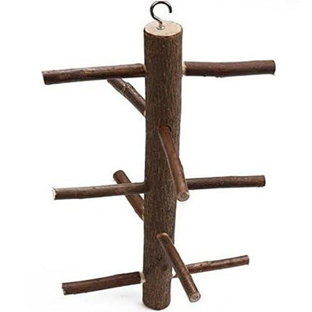 SS ORGANIC Paw Grinding Bird Perch Natural Wood Stand Cage Hanging Wooden Activity Cage Toy for Budgies Canaries Cockatiels Cockatoo Parakeet Small Medium Parrots