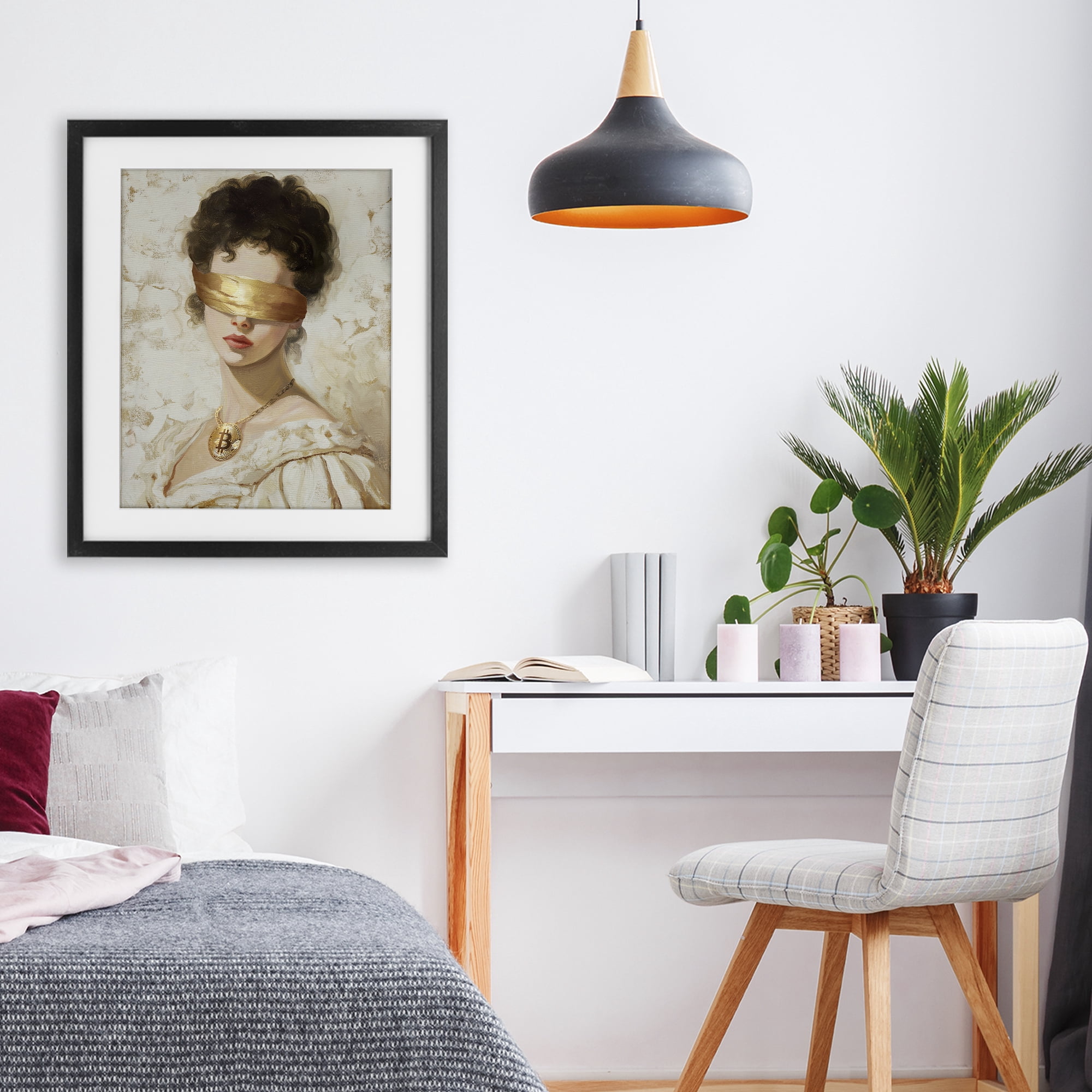 Stupell Industries Crypto Veil Portrait Black Framed Print Under Glass, design by Svetlana Aleynikova