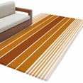 thumbnail image 2 of Burnt Orange Ombre Stripe Area Rug 3x5 FT, Non Slip Entryway Bedside Carpet, Farmhouse Striped Gradient Washable Soft Floor Carpet Indoor Mat Non-Shedding Throw Rugs for Dorm Kitchen Home Office, 2 of 8