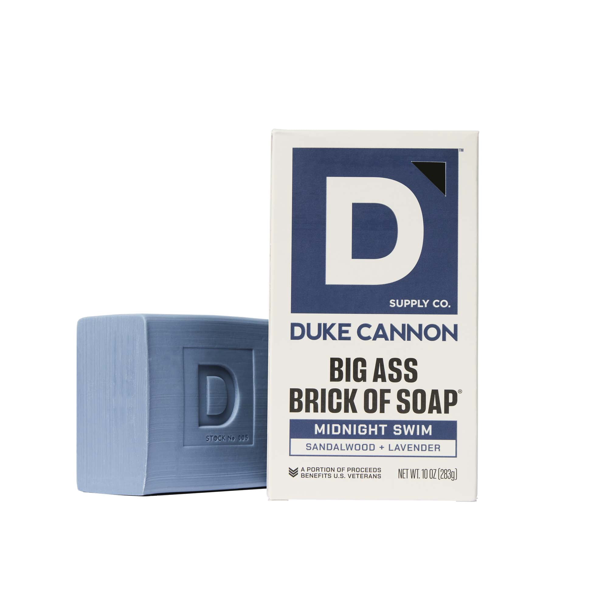 (6 pack) Duke Cannon Big Ass Brick of Soap® for Men, Midnight Swim, 10 oz Bar Soap