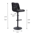 thumbnail image 4 of Home Counter Height Bar Stools, Adjustable Counter Stools Bar Chairs, Microfiber Fabric Modern Design Swivel Barstools Air Lift Stools for Kitchen Counter 360 Degree Swivel Seat Top, Black, S12982, 4 of 12