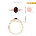 thumbnail image 5 of ANGARA Natural Oval Garnet Three Stone Ring with Pear Diamonds in 14K Rose Gold (7x5mm Garnet) | January Birthstone, Anniversary, Jewelry Gift for Women | Natural Garnet Ring (Ring Size - 7), 5 of 8