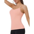 thumbnail image 4 of INSPIRE CHIC Women's Camisole Built-in Bra Padded Adjustable Spaghetti Strap Sleeveless Tanks Tops L Pink, 4 of 4