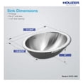 thumbnail image 6 of Houzer Opus 18 in Stainless Steel Topmount Single Oval Bowl Bathroom Sink with Overflow Assembly - CHTO-1800-1, 6 of 7