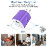 Micro USB Cable with Android Charger, Hootek 6FT USB A to micro cable High Speed Fast Charging Cable, usb cable micro with USB Wall Charger Fast Charger Adapter Plug, android charger block, Purple