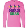 thumbnail image 3 of Inktastic Mardi Gras Fleur De Lis Trio Long Sleeve T-Shirt, 3 of 5