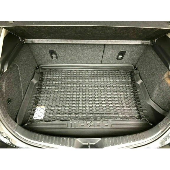 EACCESSORIES EA Rear Trunk Organizer Cargo Net for Mazda 3 2010-2013 – Floor Style Cargo Net for Hatchback – Premium Mesh Elastic Car Trunk Organizer Vehicle Carrier Storage – Compatible with Mazda 3
