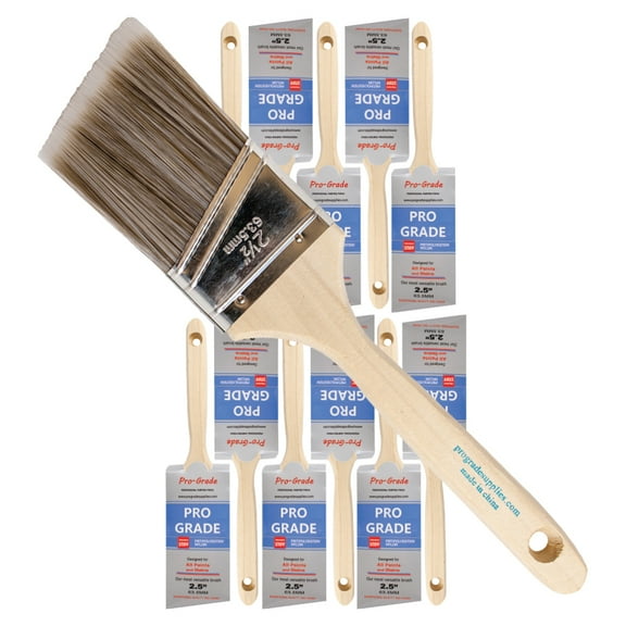 Pro Grade Premium Paint Brushes, 2.5-inch Angle Brush, 12 Pack Paint Brush Set