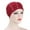 Red, variant on ZHENHONG Turbans for Women Beading India Hat Muslim Ruffle Beanie Hat Casual Solid Color Headwear Grey