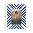 thumbnail image 5 of Rectangular Modern Resin and Wood Decorative Picture Frames for Tabletop Decor - Photo Wall Display with Chevron Inlay Design and Glass Front - Accent for Shelves, Desks or Consoles - 9", Blue, 5 of 12