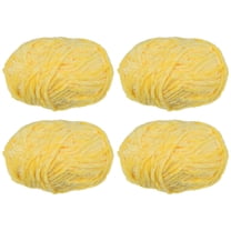 Uxcell 4pcs Velvet Yarn Soft Chenille Yarn 4x100g/14.1oz (347yds) Fluffy Yarn for Knitting Crochet Blanket Light Yellow