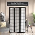 thumbnail image 2 of Oriental Furniture 6 ft. Tall Canvas Window Pane Room Divider - Black - 3 Panel, 2 of 5