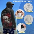 thumbnail image 4 of SEANATIVE Men's UV Protection Sun Hoodie Long Sleeve Fishing Tops Hiking Running Shirt Multi-Use Outdoor Sports Casual Top Summer Fall Outfits for Men, S, Skull Crow Rose Red Black, 4 of 7