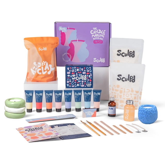 Kit para hacer velas Sculpd con arcilla de secado al aire y set de pintura