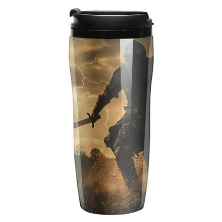 

Armored Warrior Medieval Knight And Lightning Travel Coffee Tumbler Reusable Cup for Coffee or Tea Portable Cup Holder Friendly for Hot or Cold Drinks 350ml