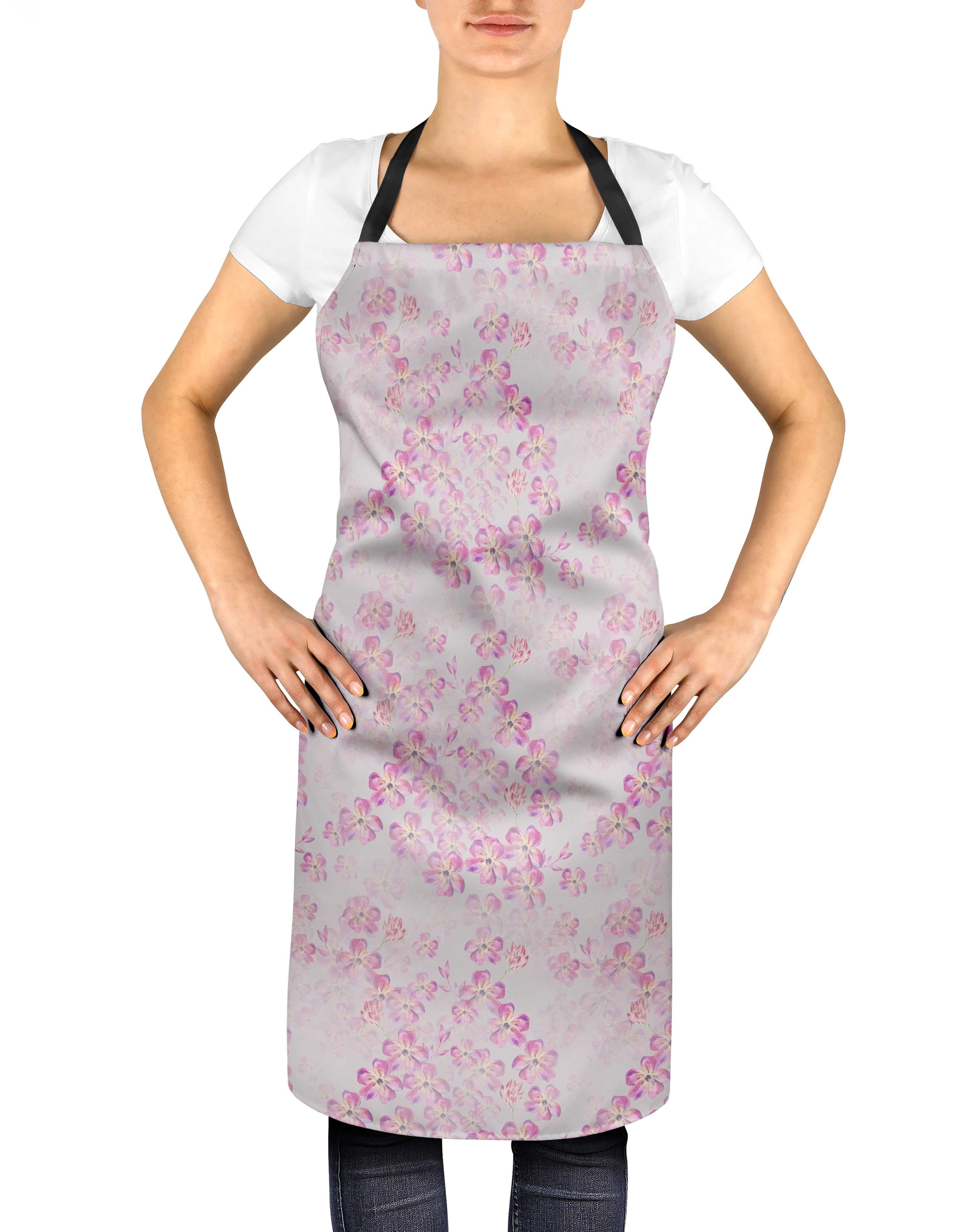 Fully Adjustable with Tie Strings Vintage Floral Poly Cotton Apron for Women 