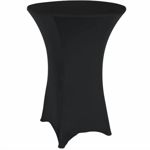 REDCAMP 32" Cocktail Table with Black Cover, Round Bar Table Pub Table for Parties Restaurant, 30" /43" Two Heights Adjustable