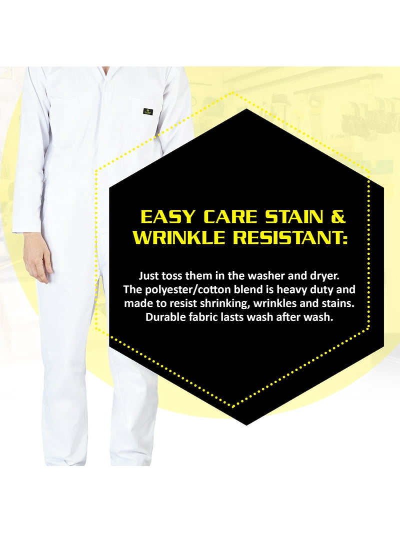 Natural Uniforms Long Sleeve Coverall 861 ( White, Small