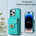 thumbnail image 3 of SaniMore for iPhone 14 Pro Max PU Leather Case, Multi-Functional Metal Snap Wallet Cover with Card Slot & Kickstand Shoulder Strap Full Body Protective Shell for iPhone 14 Pro Max, Green, 3 of 10
