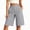 Gray, variant on PWPSG Womens High Waist Double Button Bermuda Shorts, Side Slit Design with Straight Leg, Tailored Fit for Daily Commute Wear Gray S