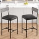 thumbnail image 5 of Set of 2 forrado bar stools con footrest y back - counter height para kitchen, bar, o island, 5 of 7