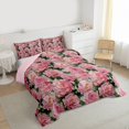 thumbnail image 3 of Homewish Romantic Flower Full Size Comforter Sets,Oil Painting Artistic Bedding Comforter Set,Pink Floral Bedding Sets For Girl Kids,Breathable Home Decor Reversible,3-Piece, 3 of 8
