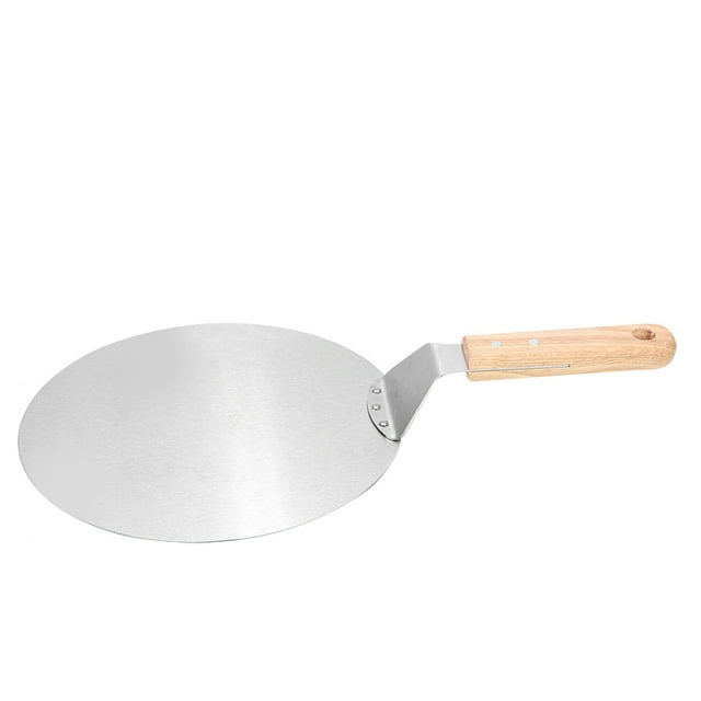 Hilitand High Hardness With Hanging Hole Pizza Peel, Food Grade Stainless Steel Baking Tool Round Pizza Spatula, Kitchen Accessory For Coffee Shop Home Cake Shop