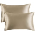 thumbnail image 1 of Autorización：Funda de almohada de satén para el cabello y la piel, paquete de 2 - Fundas de almohada de tamaño estándar - Fundas de almohada de satén con cierre de sobre Adepaton LRWJ057-22, 1 of 4
