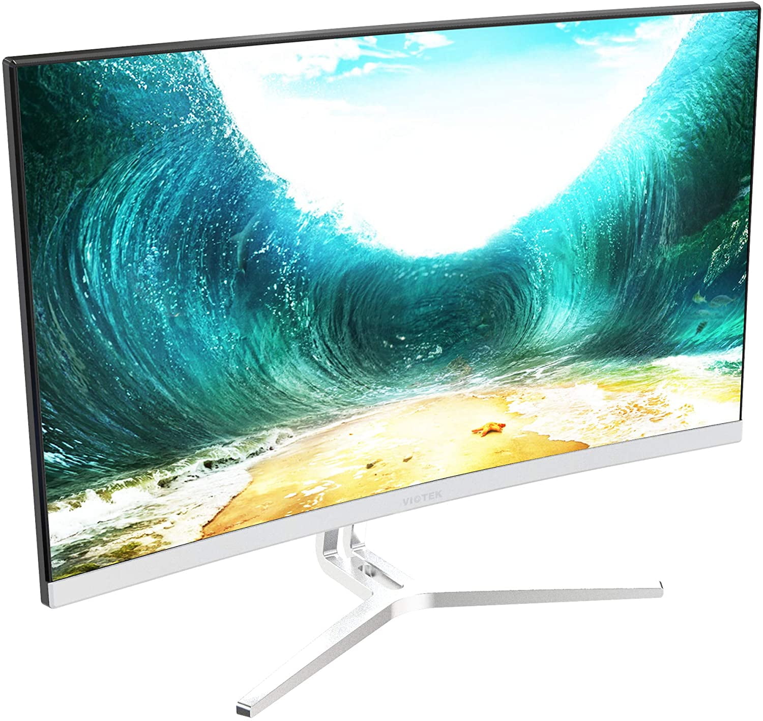 VIOTEK NB24CW 24-Inch LED Curved Monitor with Speakers Bezel-Less Display 1080P 