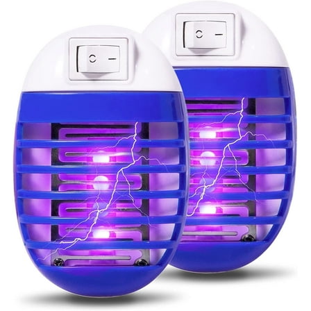 2 Pack Plug in Bug Zapper Indoor Mosquito Zapper, Fly Zapper Electronic Mosquito Killer with LED Light for Patio, Bedroom, Kitchen, Office