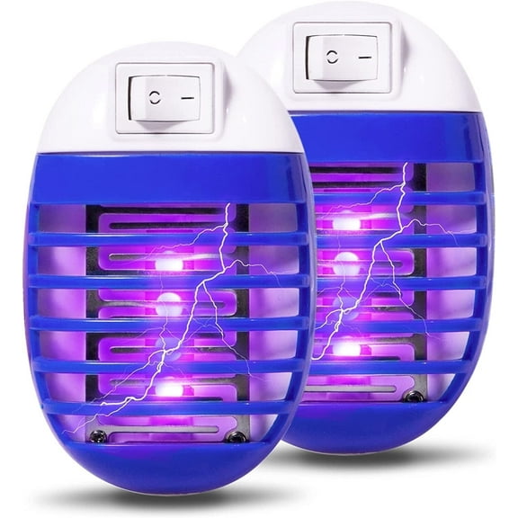 2 Pack Plug in Bug Zapper Indoor Mosquito Zapper, Fly Zapper Electronic Mosquito Killer with LED Light for Patio, Bedroom, Kitchen, Office