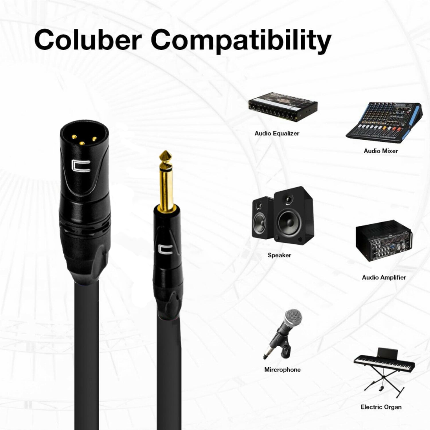 Coluber Cable - Unbalanced XLR Cable Male-1/4" TS Audio and Microphone Cable 75ft
