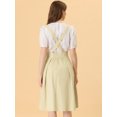 thumbnail image 4 of Allegra K Vestido General De Cintura Elástica Con Tirantes Y Tirantes Para Mujer Albaricoque S, 4 of 5