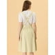 thumbnail image 4 of Allegra K Vestido General De Cintura Elástica Con Tirantes Y Tirantes Para Mujer Albaricoque S, 4 of 5