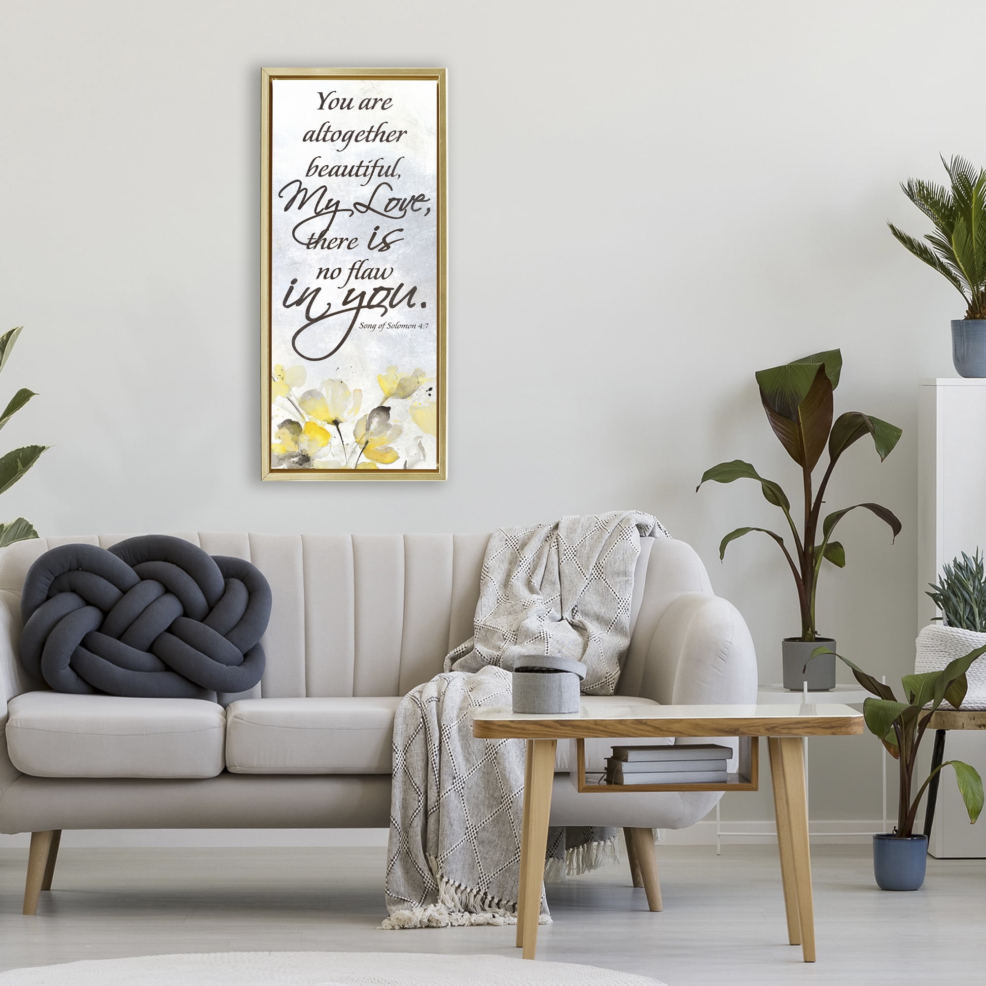 Stupell Industries There Is No Flaw In You Gold Framed Floater Canvas Wall Art, design by Lanie Loreth