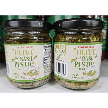 Trader Joe’s Olive and Basil Pesto Sauce 6.35oz 180g (2 Jars)