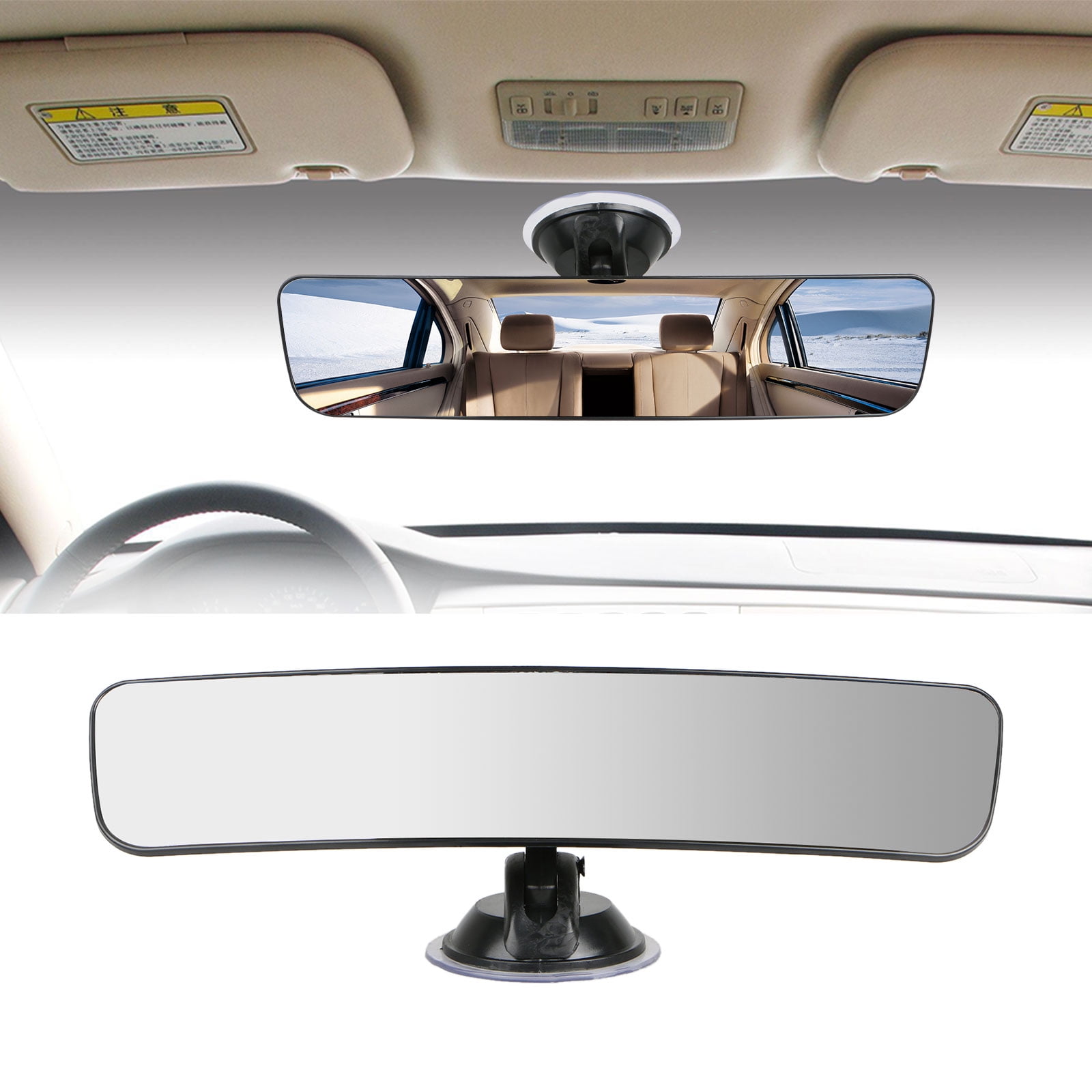 TSV 290mm Universal Car Truck Wide Curved Interior Rear View Mirror