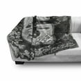 thumbnail image 3 of Letter G Soft Flannel Fleece Throw Blanket, Capital G with Gothic Influences from Middle Age Alphabet Characters, Cozy Plush for Indoor and Outdoor Use, 70" x 90", Grey Grey, by Ambesonne, 3 of 6