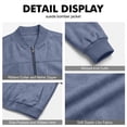thumbnail image 6 of Rexolia Mens Cotton Jacket Lightweight Full Zip Windproof Stand Collar with Pockets Outdoor Hiking Fall Navy 2XL, 6 of 7