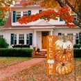 thumbnail image 4 of diyeu Pumpkin Fall Garden Flag 12x18 Inch Double Sided Outside, Welcome Wood Grain Autumn Yard Outdoor Flag, 4 of 6