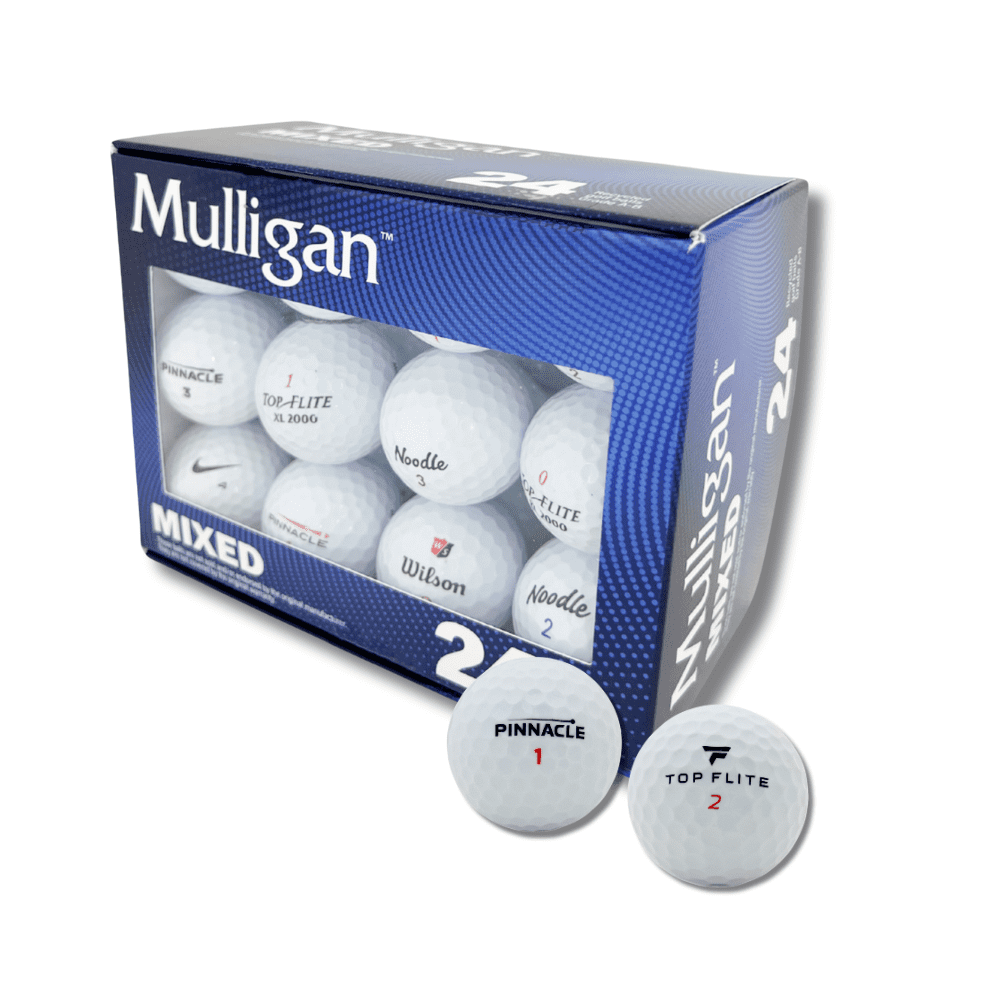 (2 pack) Mulligan Recycled White Golf Balls, Mixed Brands – 24pk