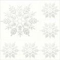 thumbnail image 4 of 6pcs Large Glitter Snowflake Ornament 11.8 Inch for Christmas Tree Decoration-Iridescent White, 4 of 9