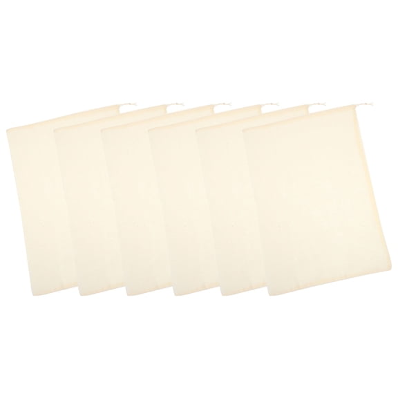 HORIALENCE 6Pcs Drawstring Bags Sachet Bags Gauze Rectangular for Soup Making and Herbal Medicine Packaging