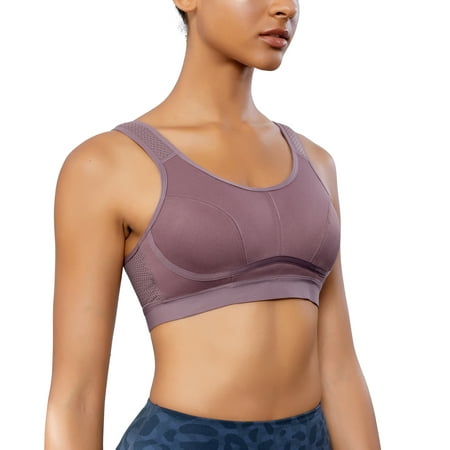 

MOLUTAN Full Support Wireless Bras for Women High Impact Sport Bra Racerback Workout Yoga Athletic Bra Adjustable Straps